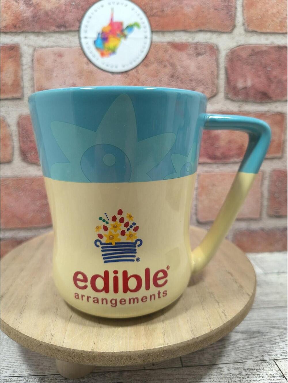 Edible Arrangements Baby Blue Cream Color Large 16 oz Ceramic Coffee Mug